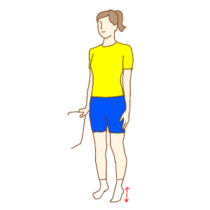 親指つま先立ち